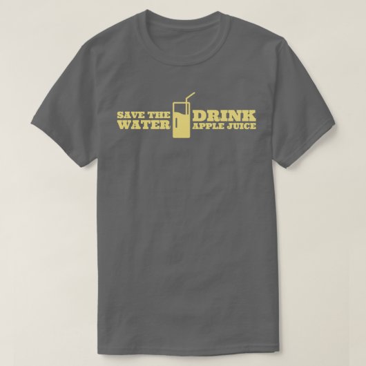水は救りんごジュースを飲む Tシャツ (デザイン正面)