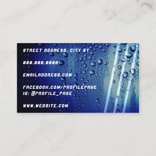 水は濡れた金属を滴らせる 名刺 (裏面)