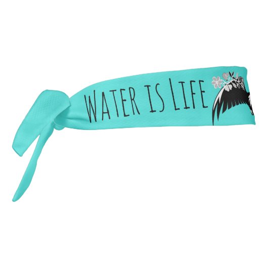 「水は生命である」先住民アメリカの花模様とワシ タイヘッドバンド (回転270)