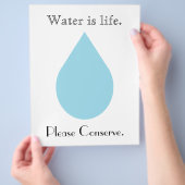 水は生命なり。節約願う。 チラシ (手)