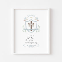 水は神の息子にクロスのポスターを塗る