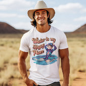 水は私の幸せな場所の女性はウェットスーツを着ている Tシャツ