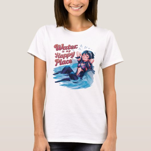 水は私の幸せな場所の沈んだ静けさ Tシャツ (正面)