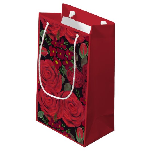 水は赤いバラを黒に塗り スモールペーパーバッグ (裏面アングル)