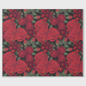水は赤いバラを黒に塗り ラッピングペーパー (フラット)