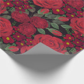 水は赤いバラを黒に塗り ラッピングペーパー (角)