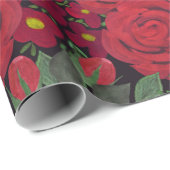 水は赤いバラを黒に塗り ラッピングペーパー (ロールコーナー)