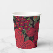 水は赤いバラを黒に塗り 紙コップ (裏面)