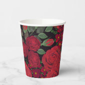 水は赤いバラを黒に塗り 紙コップ (左)