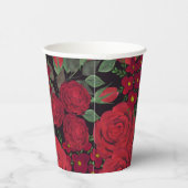 水は赤いバラを黒に塗り 紙コップ (右)