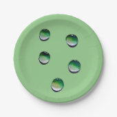 水は青水を滴らす ペーパープレート (正面)