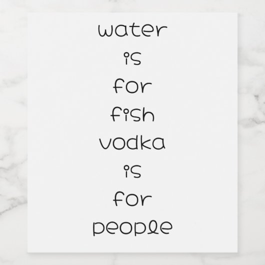 水は魚、ウォッカは人 ワインラベル (シングルラベル)