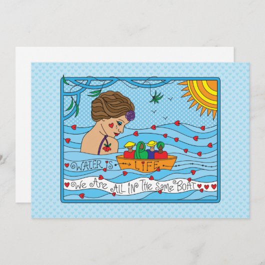 水はLife_Flatカード7" x 5" (正面/裏面)