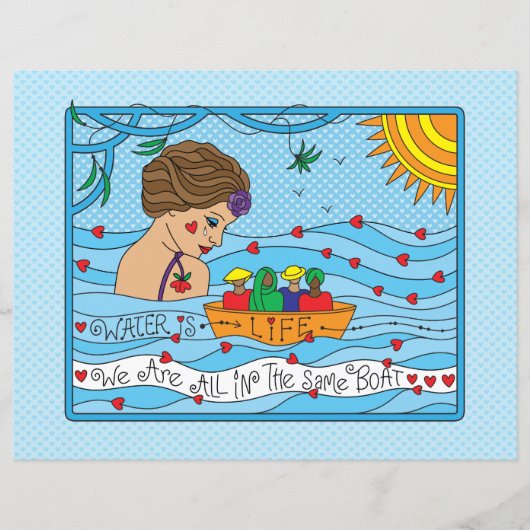 水はLife_Flat紙シート11インチx 8.5インチ (正面)