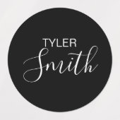 水びん&ランチの子供の名前 |モダン | ラベル (デザイン2)