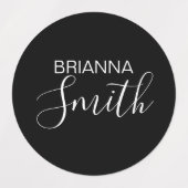 水びん&ランチの子供の名前 |モダン | ラベル (デザイン1)