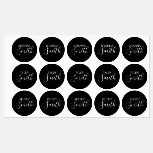 水びん&ランチの子供の名前 |モダン | ラベル (シート)