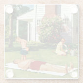 水まきの父 ガラスコースター (裏面)