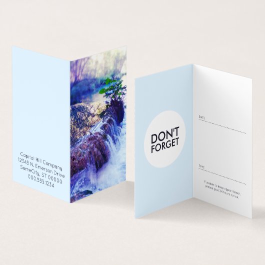 水もやの折り畳みアポイントメントカード 名刺 (内部&外部)