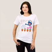 水やりで育つお花の鉢植えの先生へのギフト トライブレンドＴシャツ (正面全面)