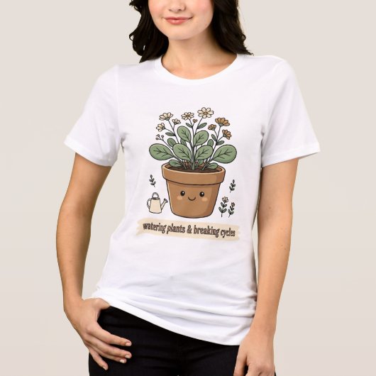 水やりとサイクルの断ち切り - トライブレンドTシャツ (正面)