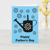水やりのじょうろ ガーデンフラワー 青 父の日 カード (黄色い花)