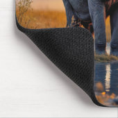 水やり場でゾウ マウスパッド (コーナー)