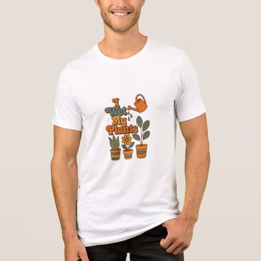 水やり大好き！レトロな70年代ストライプ トライブレンドＴシャツ (正面)