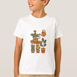 水やり大好き！レトロな70年代ストライプ Tシャツ