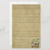 水やり缶と庭の物 – 5 – 並んだ文房具 便箋 (正面/裏面)