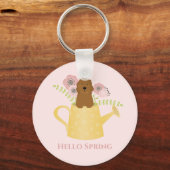 水やり缶の中のゴルデンドール キーホルダー (正面)