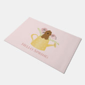 水やり缶の中のゴルデンドール ドアマット (アングル)