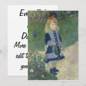 水やり缶を持った女の子ルノアール 招待状 (正面/裏面)