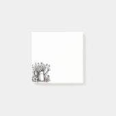 水やり缶、白黒アート、春アート ポストイット (正面)