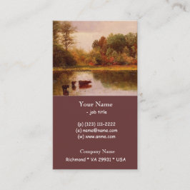 水やり風景の中の牛アルバート・ビエルシュタット 名刺