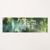 水やる気を起こさせる林のような引用文の青い流れ ヨガマット (正面(横))