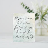 水やる気を起こさせる色感動的引用文 ポストカード (スタンド正面)