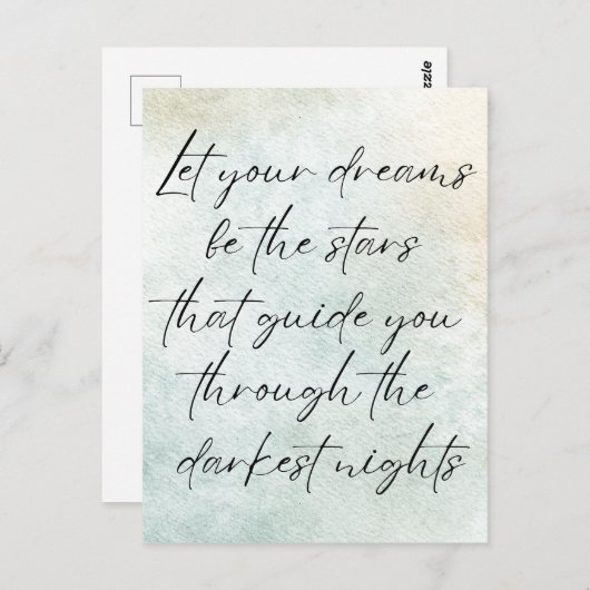 水やる気を起こさせる色感動的引用文 ポストカード (正面/裏面)