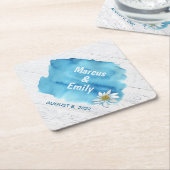 水ゆで木に跳ね上がる青い水の色 ペーパーコースター (アングル)