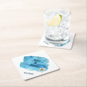 水ゆりの青い水の色のスプラッシュ ペーパーコースター (インサイチュ)