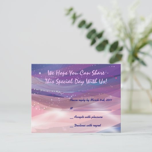 水ゆり池結婚式招待状返信カード 招待状 (スタンド正面)