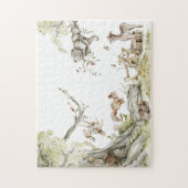 水よくはしゃぐ彩森林動物パズル ジグソーパズル (縦)