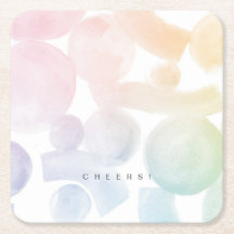 水よくはしゃぐ色パターン紙コースター