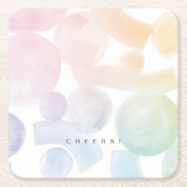 水よくはしゃぐ色パターン紙コースター スクエアペーパーコースター