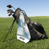 水よくはしゃぐ色ペンギン ゴルフタオル (グリーン)