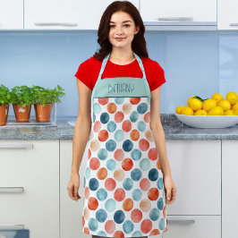 水よくはしゃぐ色水玉模様 – 明るく&モダン エプロン