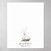 水よくはしゃぐ色船の指紋のゲストブック ポスター (正面)