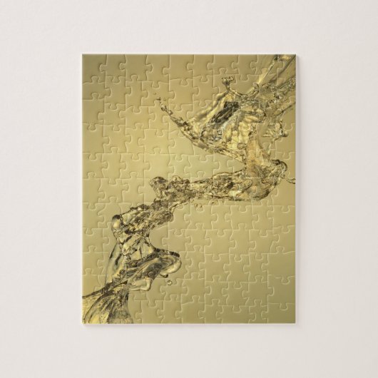 水をはねかけることによって形作られる抽象的な形 ジグソーパズル (縦)