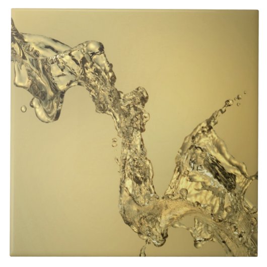 水をはねかけることによって形作られる抽象的な形 タイル (正面)