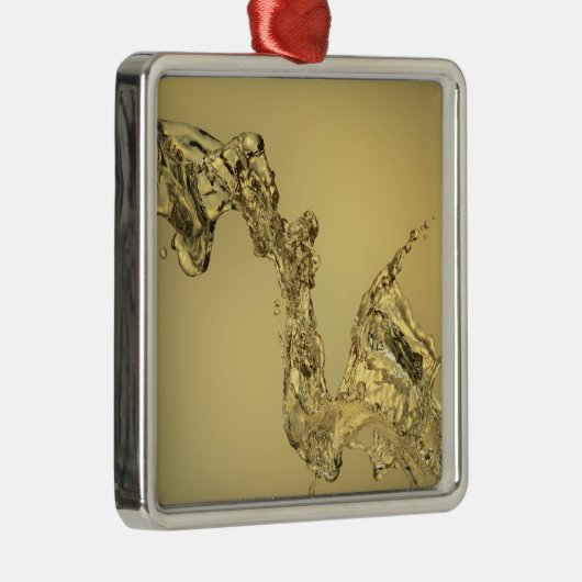 水をはねかけることによって形作られる抽象的な形 メタルオーナメント (右)